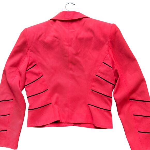 Vintage Entre Deux Red Blazer with Black Stripes, Size 6 Wool - Picture 8 of 8